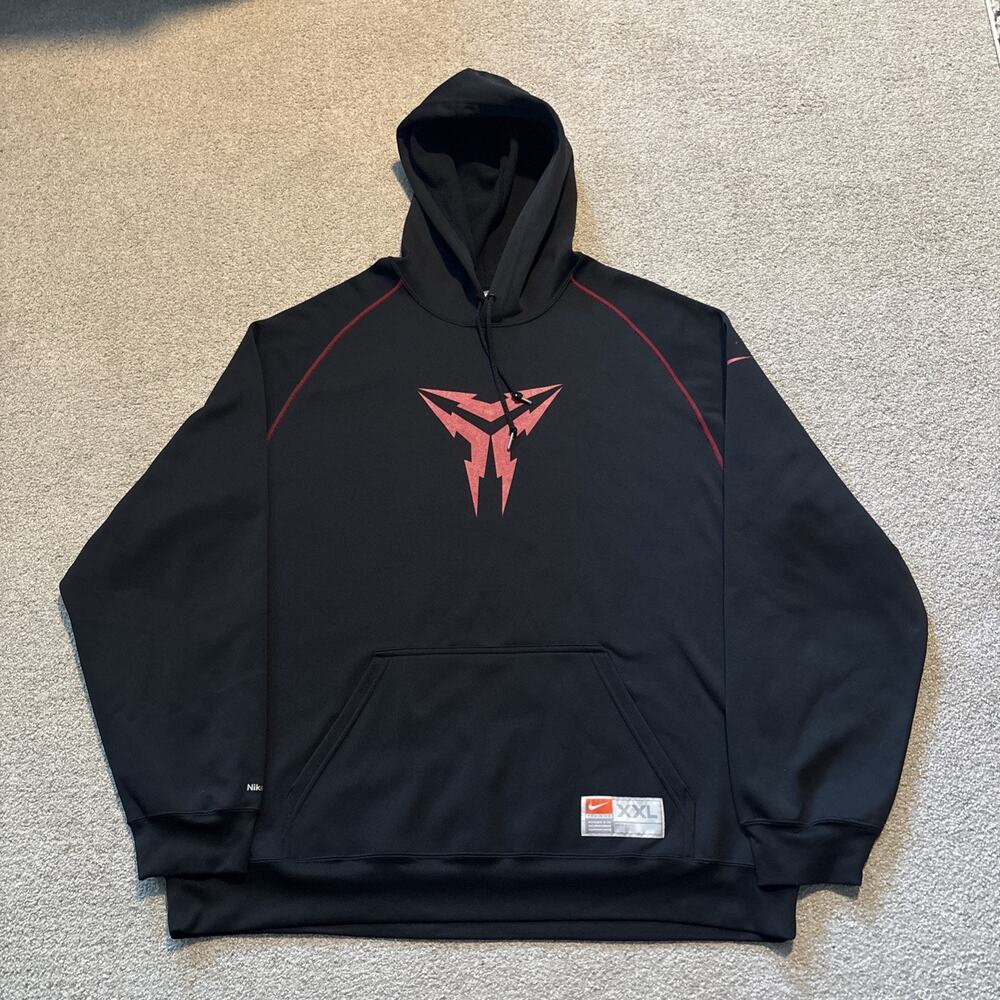 Nike Kobe Bryant Hoodie Size XXL Dri Fit Black Red Hooded Sweatshirt Fleece